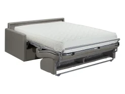 Sofá-cama abertura rápida 3 lug. colchão de 22cm veludo cinzento CALIFE