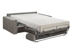 Sofá-cama abertura rápida 4 lug. colchão de 22cm veludo bege CALITO