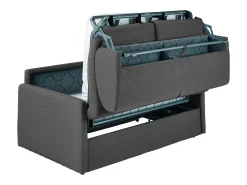 Sofá-cama abertura rápida 2 lug. colchão de 18 cm veludo cinza CALIFE