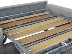 Sofá-cama abertura rápida 3 lug. colchão de 22cm veludo cinzento CALITO