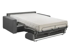 Sofá-cama abertura rápida 3 lug. colchão de 22cm veludo cinzento CALITO