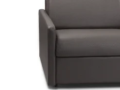 Sofá-cama abertura rápida couro sintético cinza assento com assento de memória de forma 140 cm colchão 14 cm CALIFE