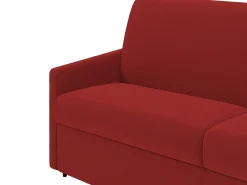 Sofá-cama abertura rápida em tecido vermelho assento memória de forma 120 cm colchão 18 cm CALIFE