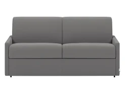 Sofá-cama abertura rápida em tecido cinza claro com assento de memória de forma 120 cm colchão de 22 cm CALIFE