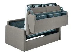 Sofá-cama abertura rápida em tecido cinza claro com assento de memória de forma 120 cm colchão de 22 cm CALIFE