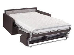 Sofá-cama abertura rápida em símili taupe assento memória de forma 120 cm colchão 14 cm CALIFE