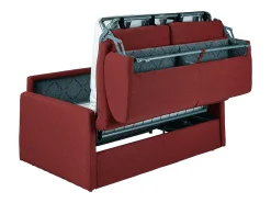 Sofá-cama abertura rápida em tecido vermelho com assento de memória de forma 120 cm colchão 14 cm CALIFE