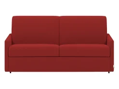 Sofá-cama abertura rápida em tecido vermelho com assento de memória de forma 120 cm colchão 14 cm CALIFE
