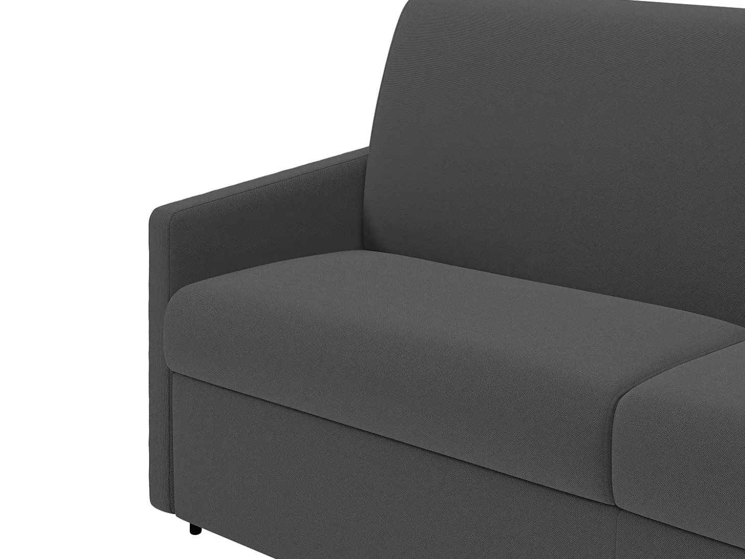 Sofá-cama abertura rápida em tecido cinzento assento com assento de memória de forma 140 cm colchão 18 cm CALIFE
