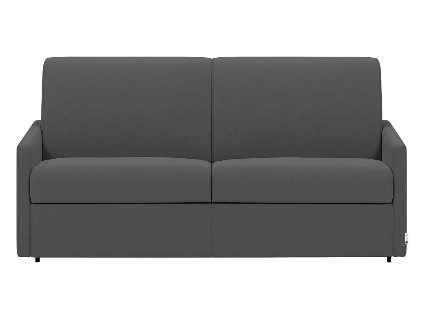 Sofá-cama abertura rápida em tecido cinzento assento com assento de memória de forma 140 cm colchão 18 cm CALIFE