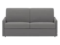 Sofá-cama abertura rápida em tecido cinza claro assento com assento de memória de forma 120 cm colchão 18 cm CALIFE