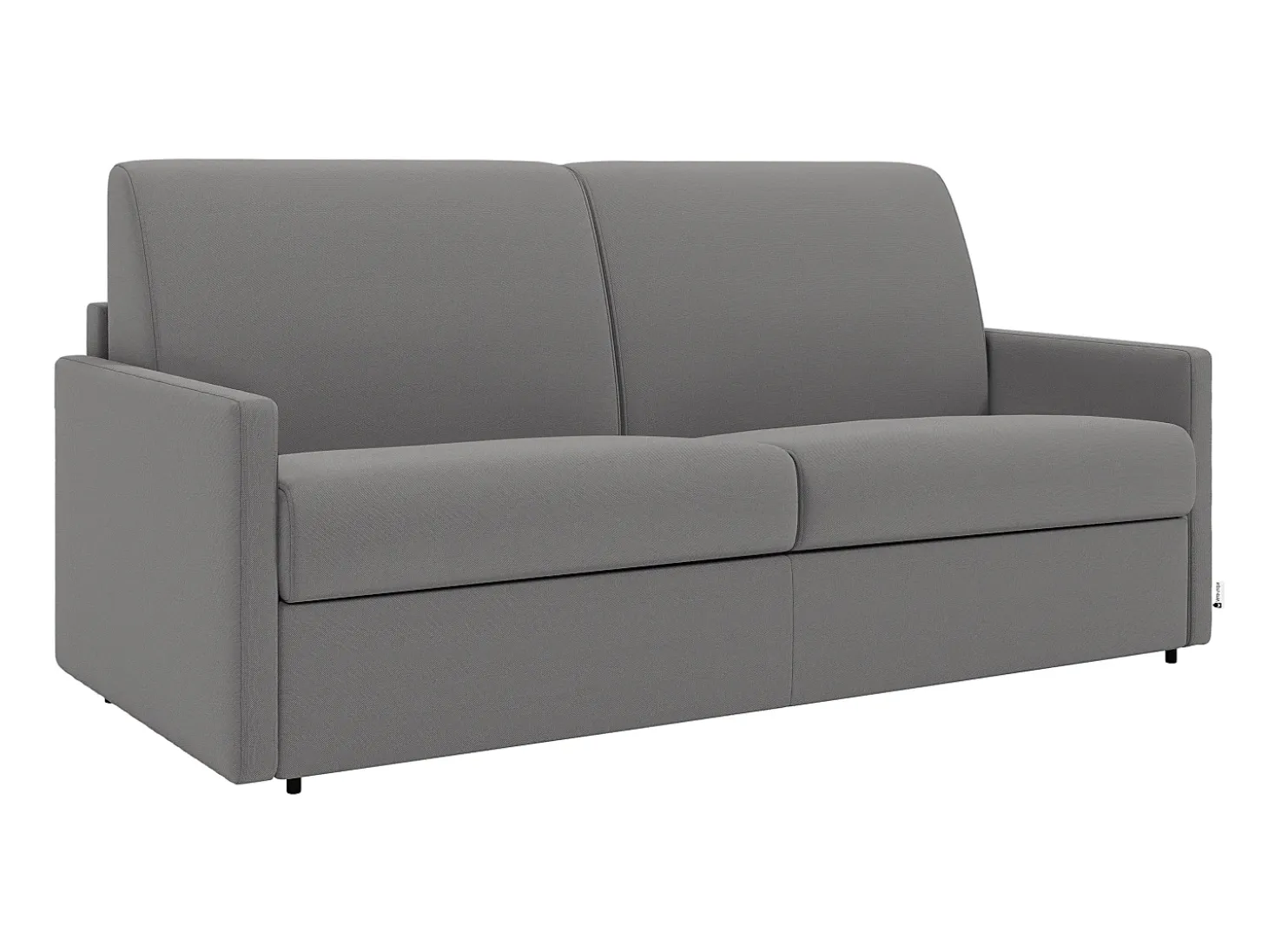 Sofá-cama abertura rápida em tecido cinza claro assento com assento de memória de forma 120 cm colchão 18 cm CALIFE
