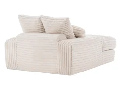 Sofá-cama chaise longue com 4 almofadas - Veludo cotelê bege