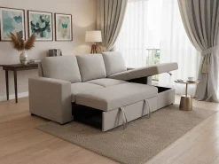 Sofá-cama Chaise Longue Luke 230cm Cinza