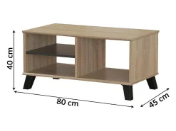 Sofá-Cama Chaise Longue XS Preto + Mesa de Centro DN Branco