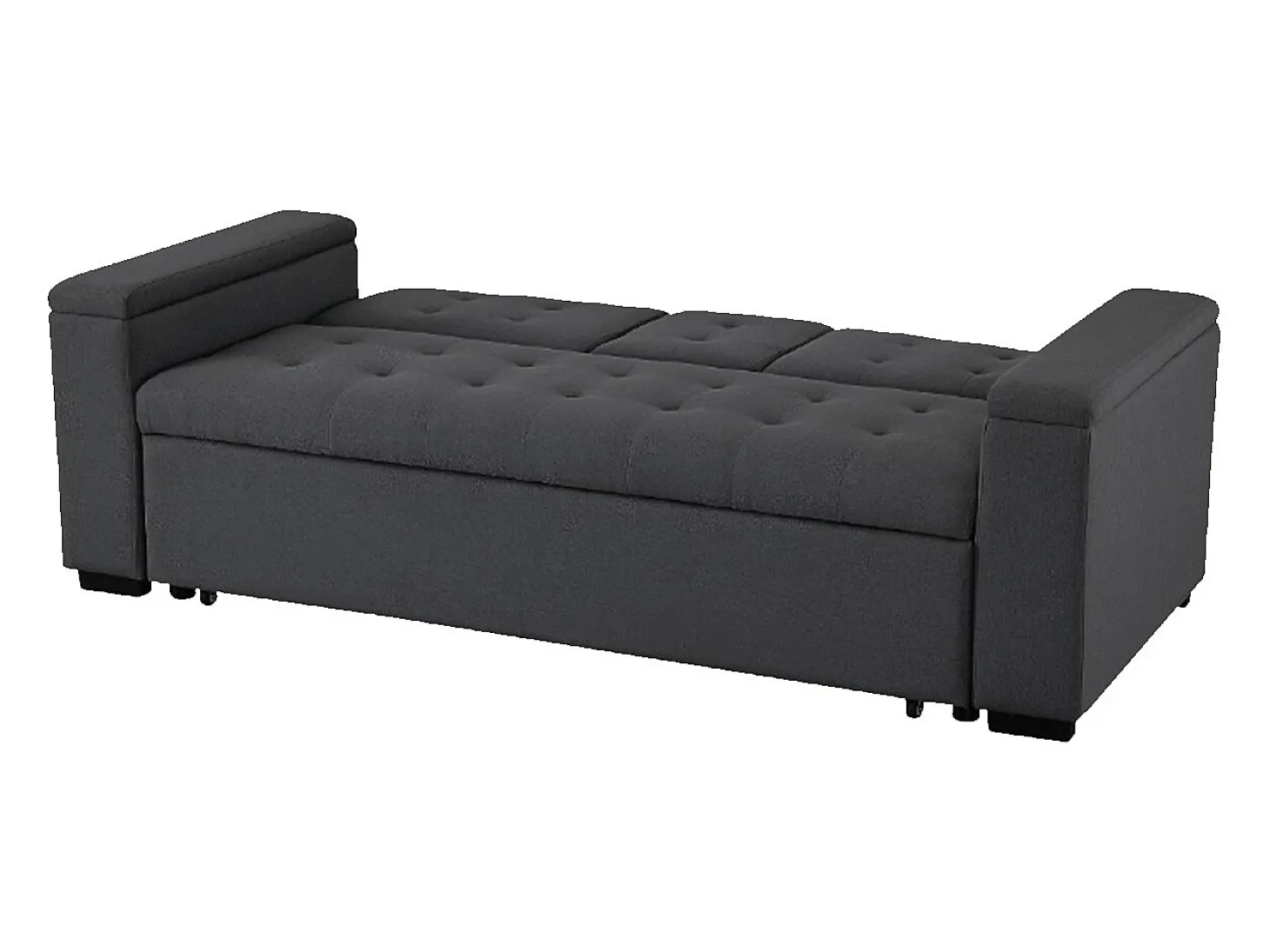 Sofá-Cama Cinzento Escuro Conversível de 3 Lugares NOHO Moderno e Prático