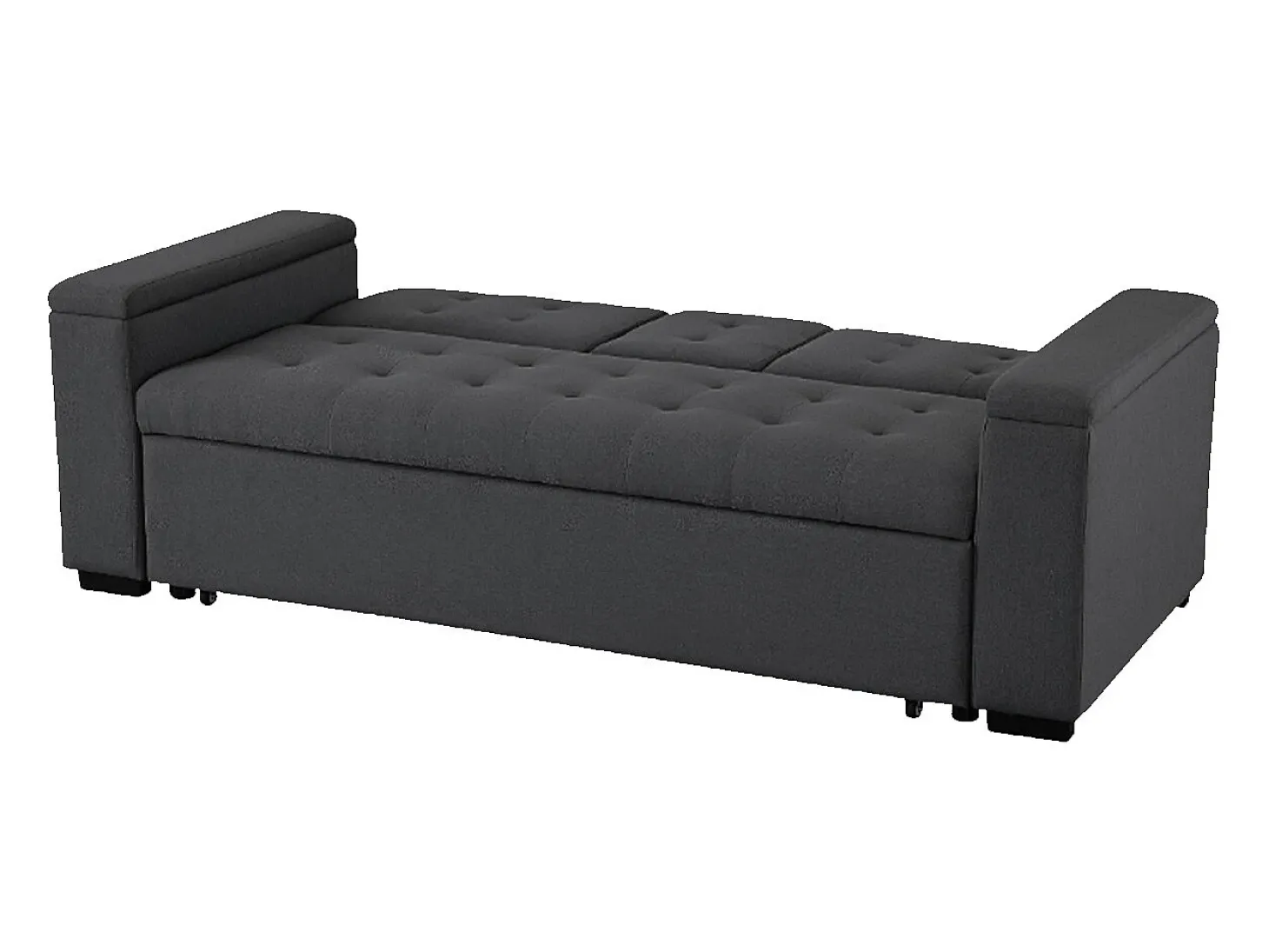 Sofá-Cama Cinzento Escuro Conversível de 3 Lugares NOHO Moderno e Prático
