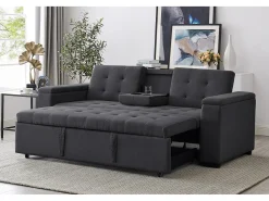 Sofá-Cama Cinzento Escuro Conversível de 3 Lugares NOHO Moderno e Prático