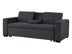 Sofá-Cama Cinzento Escuro Conversível de 3 Lugares NOHO Moderno e Prático