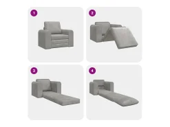 Sofá-Cama Cinzento-claro 98 x 71 x 83 cm Veludo