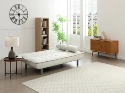 Sofá-cama clic clac em tecido bege MISHAN