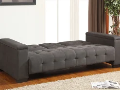Sofá-cama clic-clac de 3 lugares Microfibra Cinzento DEVONSHIRE