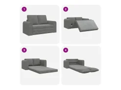 Sofá-Cama 60cm Cinza Escuro Veludo