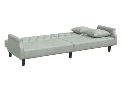 Sofá-cama com apoio de braços veludo cinzento-claro