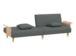 Sofá-cama com braços 224 x 89 x 70 cm tecido cinza escuro 02_0019251