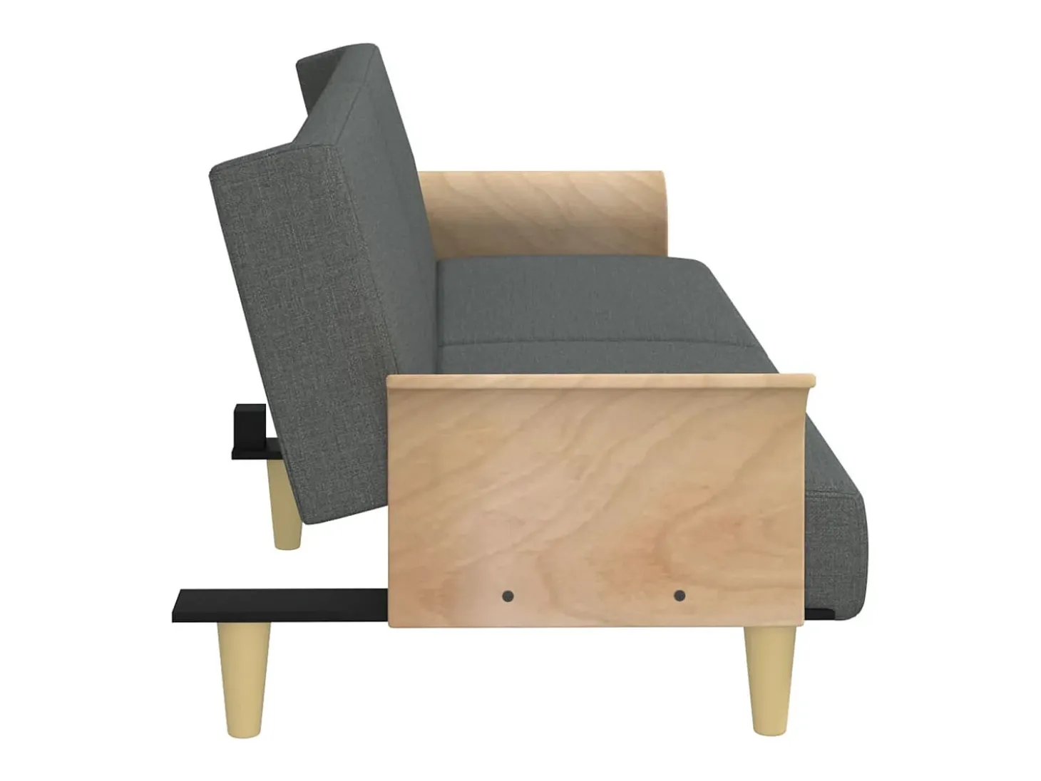 Sofá-cama com braços 224 x 89 x 70 cm tecido cinza escuro 02_0019251