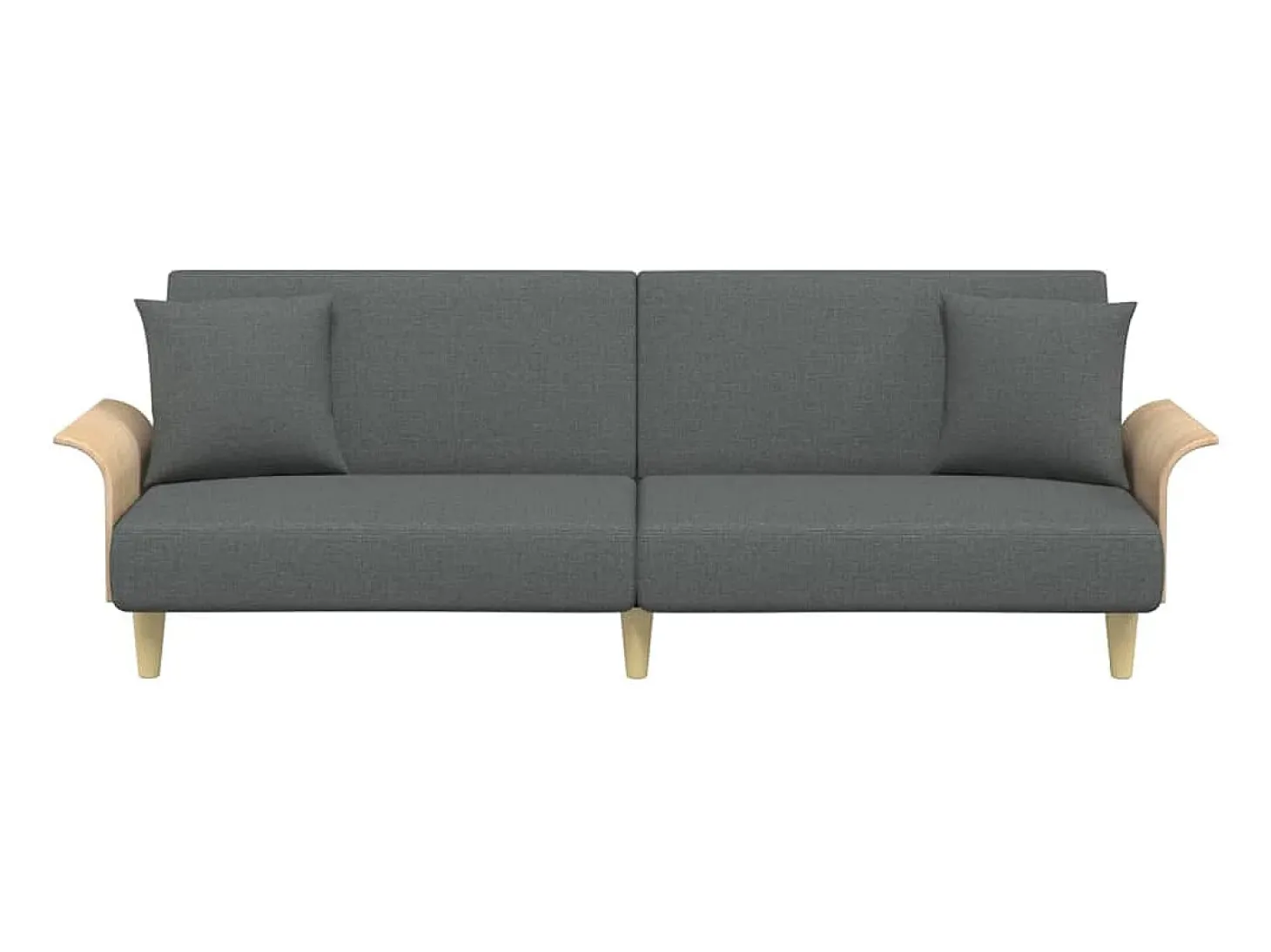 Sofá-cama com braços 224 x 89 x 70 cm tecido cinza escuro 02_0019251