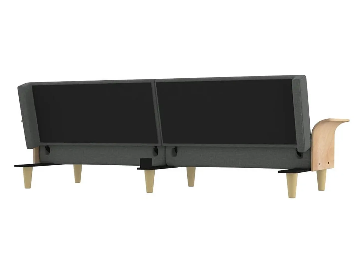 Sofá-cama com braços 224 x 89 x 70 cm tecido cinza escuro 02_0019251