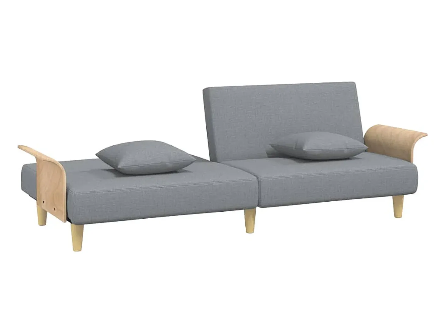 Sofá-cama com braços 224 x 89 x 70 cm tecido cinza claro 02_0021007