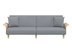 Sofá-cama com braços 224 x 89 x 70 cm tecido cinza claro 02_0021007