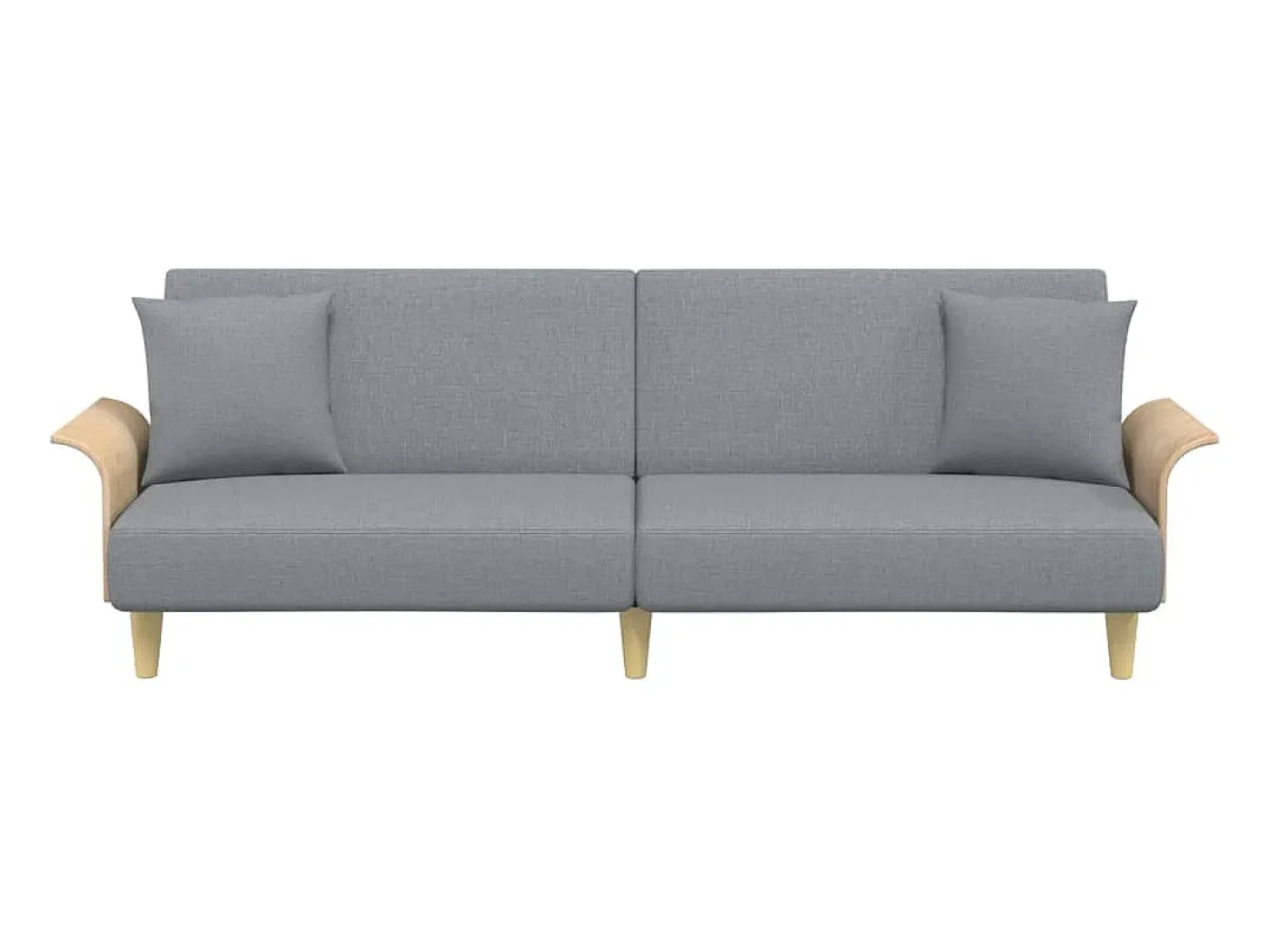 Sofá-cama com braços 224 x 89 x 70 cm tecido cinza claro 02_0021007