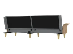 Sofá-cama com braços 224 x 89 x 70 cm tecido cinza claro 02_0021007