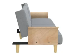 Sofá-cama com braços 224 x 89 x 70 cm tecido cinza claro 02_0021007