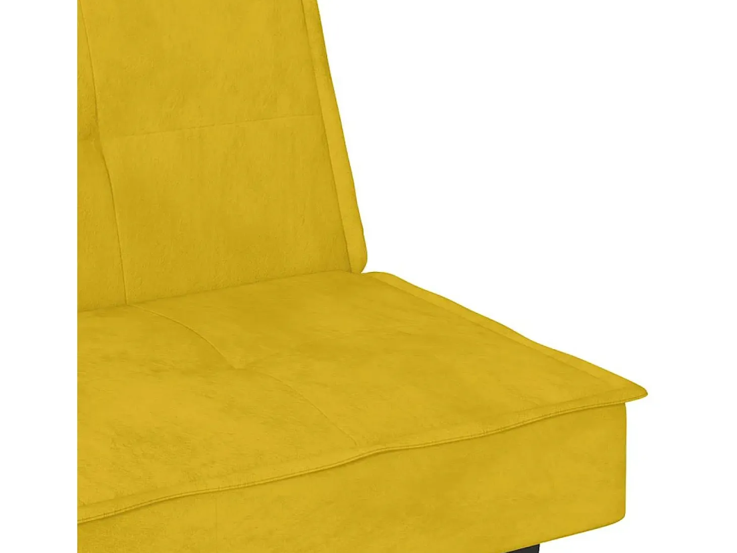 Sofá-cama com suporte para copos veludo amarelo