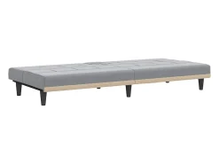 Sofá-cama com suportes para copos tecido cinzento-claro