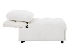 Sofá-cama conversível - 68 x 95 x 76 cm - com encosto e profundidade do assento ajustáveis - tecido - branco