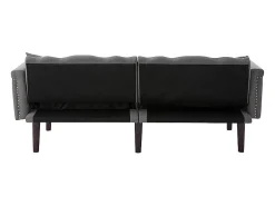 Sofá-cama conversível - com encostos ajustáveis independentes e 2 almofadas - tecido de linho algodão - 176x72/89x72cm - Cinza
