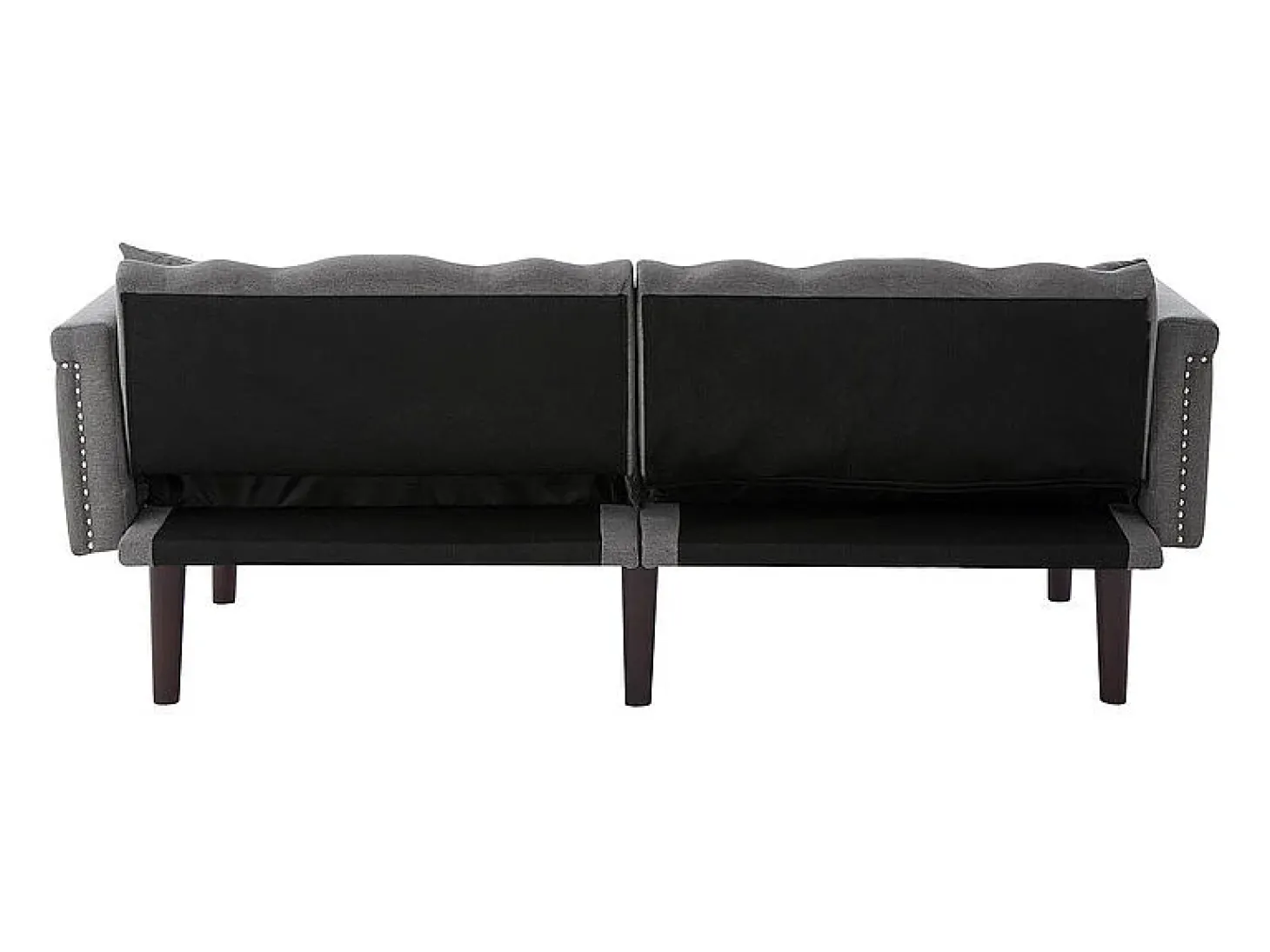 Sofá-cama conversível - com encostos ajustáveis independentes e 2 almofadas - tecido de linho algodão - 176x72/89x72cm - Cinza