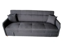 Sofá-Cama Conversível Cinza Escuro de 3 Lugares com Armazenamento - ADARE