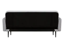 Sofá-Cama Conversível de 3 Lugares em Tecido Cinza BERNE - Design Elegante, Braços Removíveis, Conforto Máximo