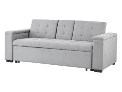 Sofá-Cama Conversível de 3 Lugares em Tecido Cinza Claro NOHO - Estilo Moderno e Prático