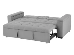 Sofá-Cama Conversível de 3 Lugares em Tecido Cinza Claro NOHO - Estilo Moderno e Prático