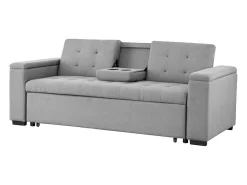 Sofá-Cama Conversível de 3 Lugares em Tecido Cinza Claro NOHO - Estilo Moderno e Prático