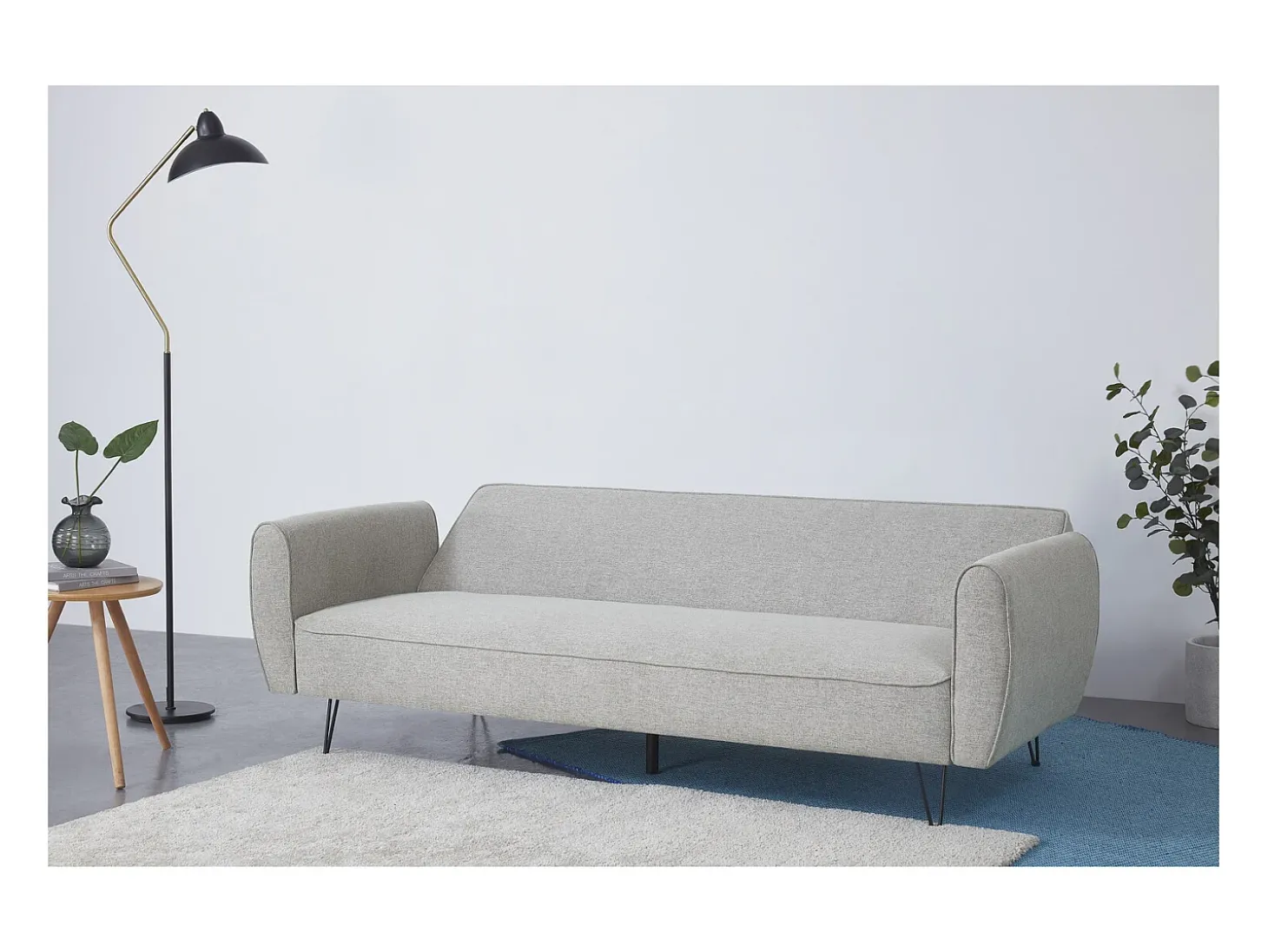 Sofá-Cama Conversível de 3 Lugares em Tecido Cinza Claro SOHO Moderno e Elegante