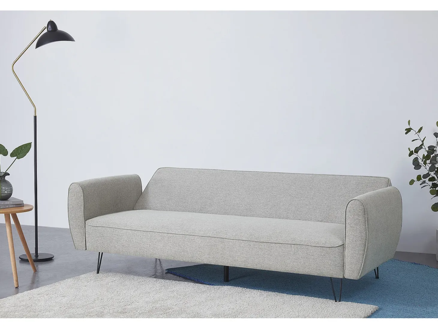 Sofá-Cama Conversível de 3 Lugares em Tecido Cinza Claro SOHO Moderno e Elegante