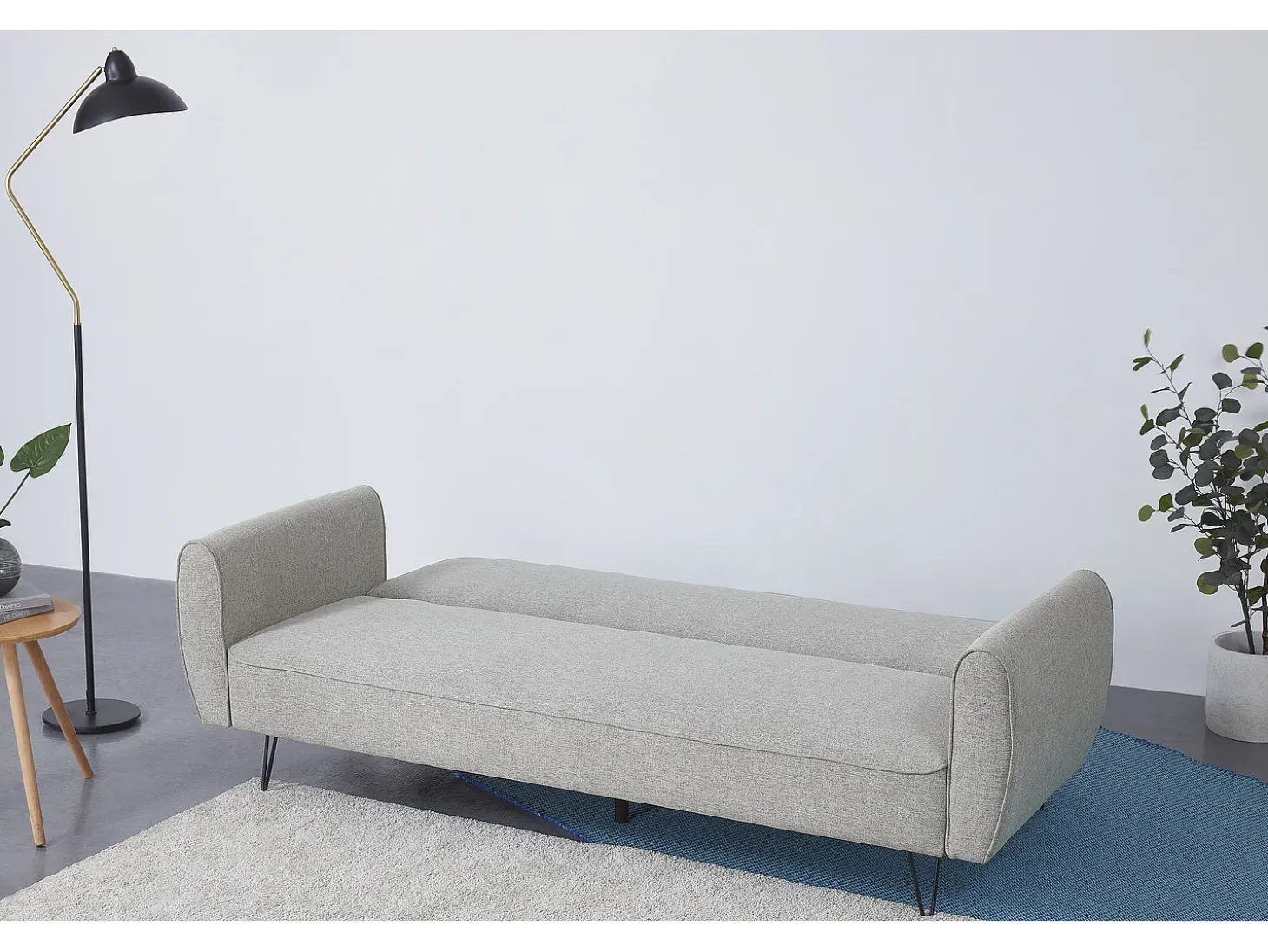 Sofá-Cama Conversível de 3 Lugares em Tecido Cinza Claro SOHO Moderno e Elegante